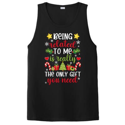 Being Related To Me Funny Christmas Family Xmas Pajamas Gift PosiCharge Competitor Tank