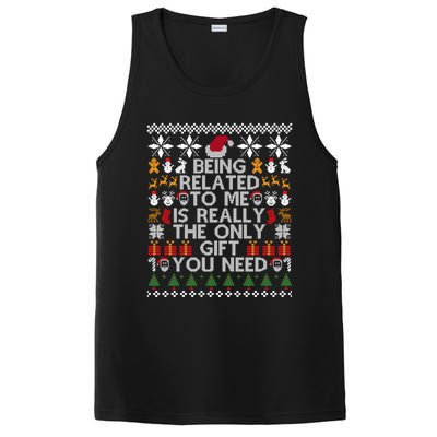 Being Related To Me Funny Christmas Family Xmas Ugly Pajamas Gift PosiCharge Competitor Tank