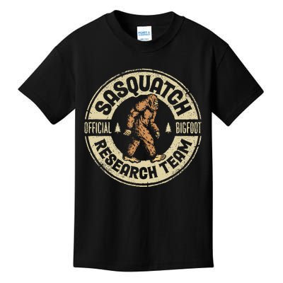 Bigfoot Research Team Retro Vintage Sasquatch Kids T-Shirt