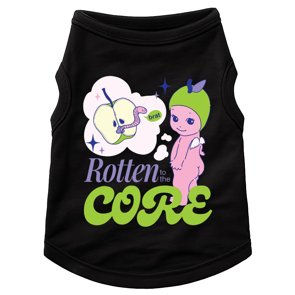 Brat Rotten To The Core Bad Apple Funny Retro Doggie Tank