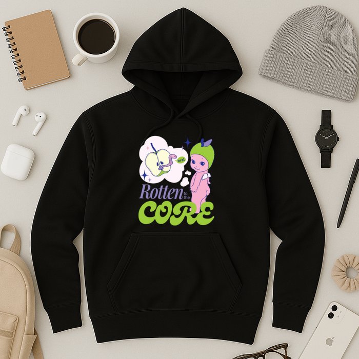 Brat Rotten To The Core Bad Apple Funny Retro Hoodie