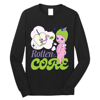 Brat Rotten To The Core Bad Apple Funny Retro Long Sleeve Shirt