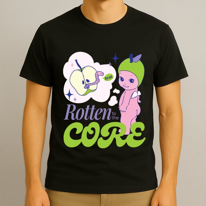 Brat Rotten To The Core Bad Apple Funny Retro T-Shirt