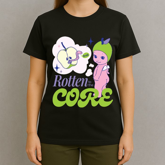 Brat Rotten To The Core Bad Apple Funny Retro T-Shirt