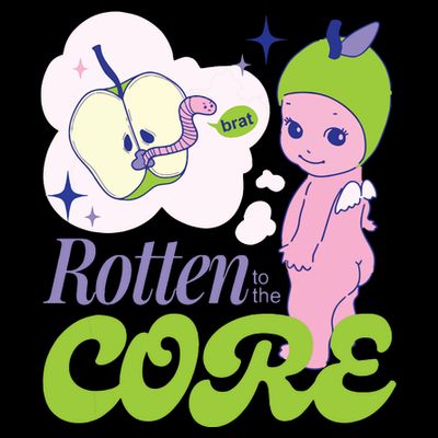 Brat Rotten To The Core Bad Apple Funny Retro T-Shirt