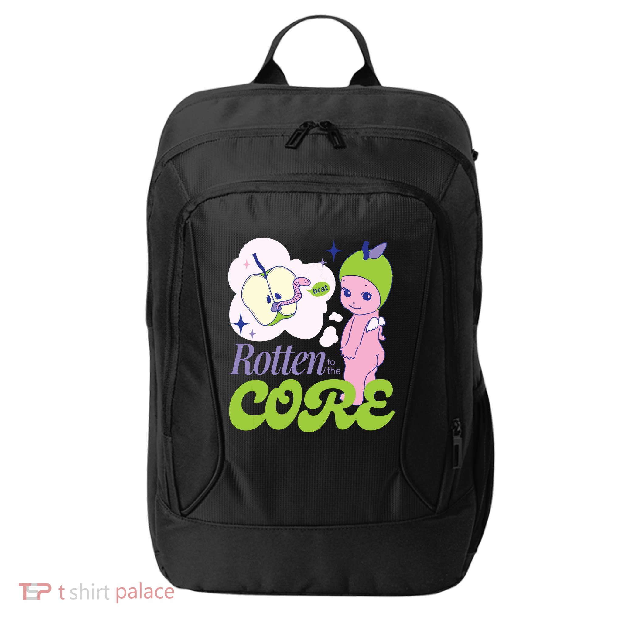 Brat Rotten To The Core Bad Apple Funny Retro City Backpack