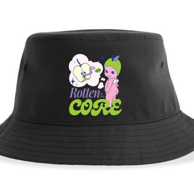Brat Rotten To The Core Bad Apple Funny Retro Sustainable Bucket Hat