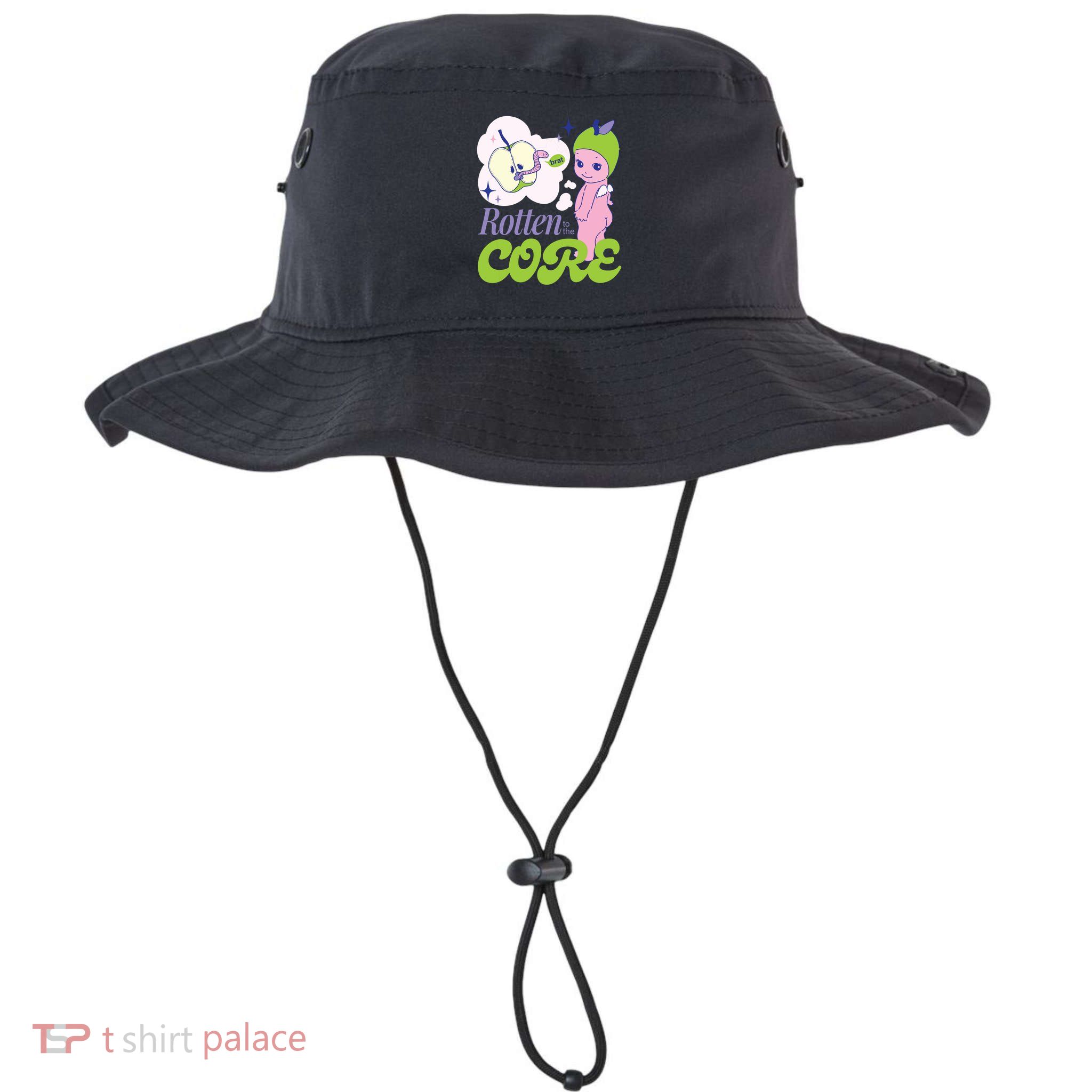Brat Rotten To The Core Bad Apple Funny Retro Bucket Hat
