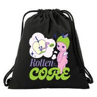 Brat Rotten To The Core Bad Apple Funny Retro Drawstring Bag