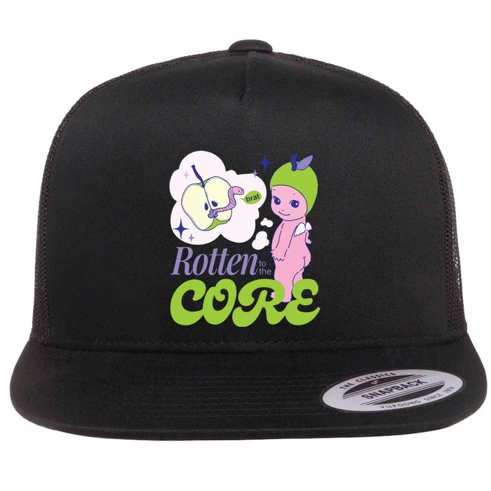 Brat Rotten To The Core Bad Apple Funny Retro Flatbill Hat