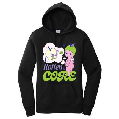 Brat Rotten To The Core Bad Apple Funny Retro Women's Pullover Hoodie