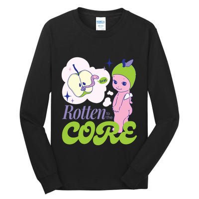 Brat Rotten To The Core Bad Apple Funny Retro Tall Long Sleeve T-Shirt