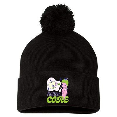 Brat Rotten To The Core Bad Apple Funny Retro Pom Pom 12in Knit Beanie