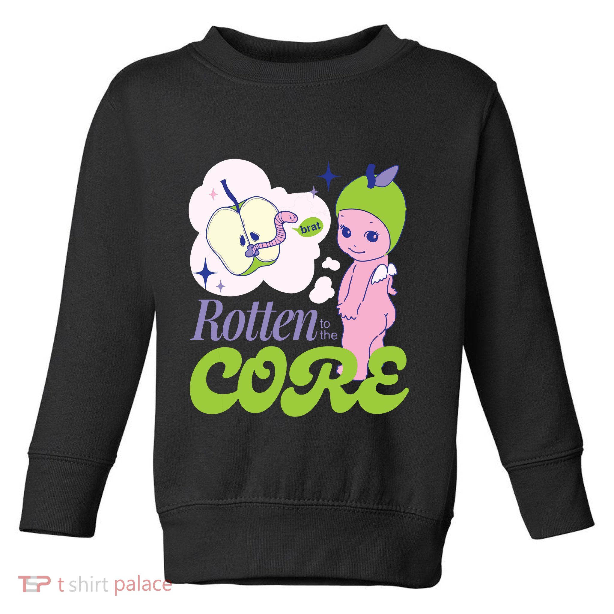 Brat Rotten To The Core Bad Apple Funny Retro Toddler Sweatshirt