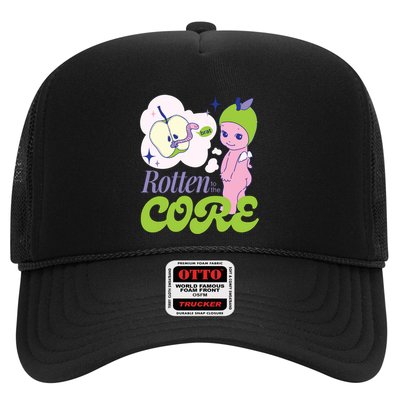 Brat Rotten To The Core Bad Apple Funny Retro Trucker Hat