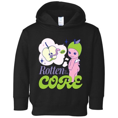 Brat Rotten To The Core Bad Apple Funny Retro Toddler Hoodie