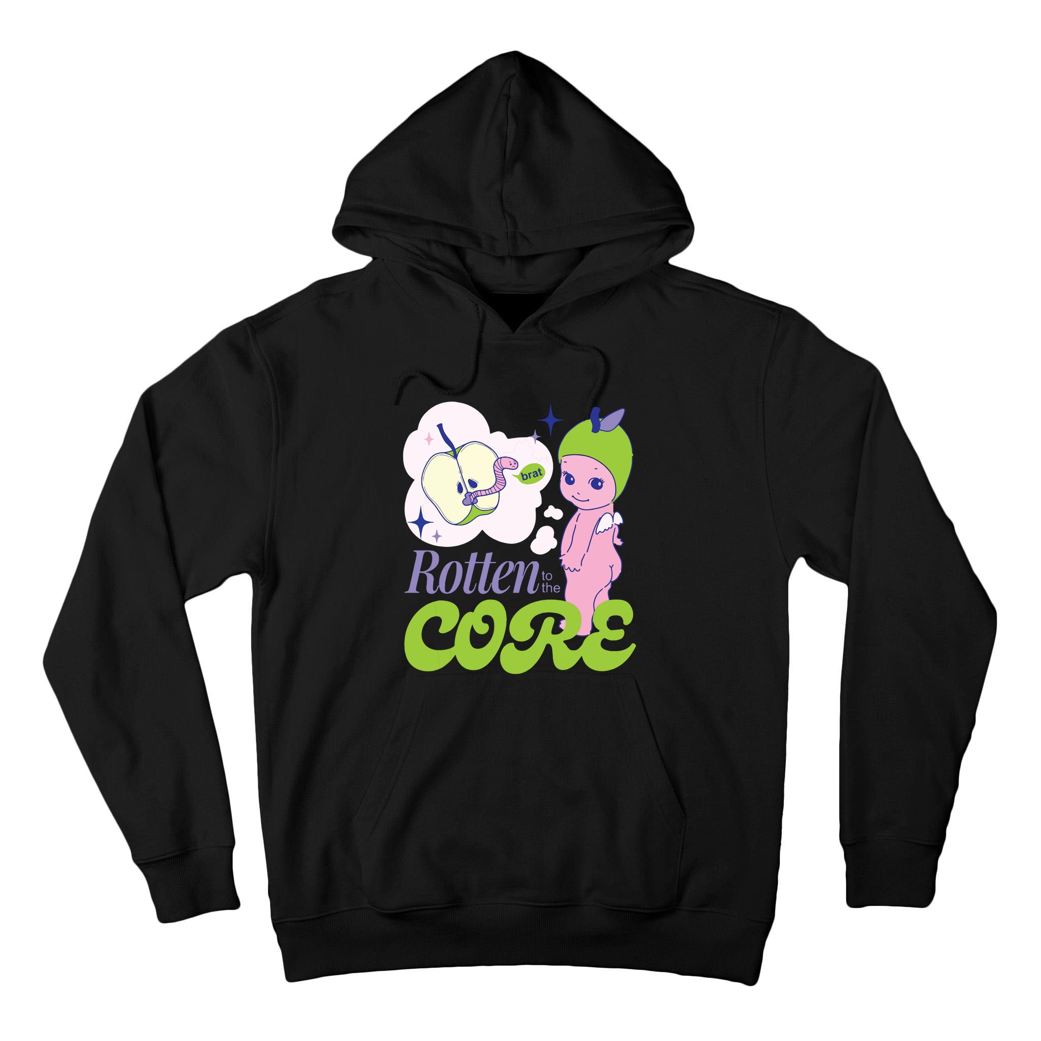 Brat Rotten To The Core Bad Apple Funny Retro Tall Hoodie