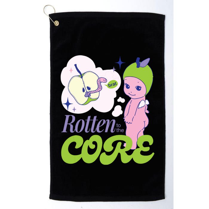 Brat Rotten To The Core Bad Apple Funny Retro Golf Towel