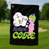 Brat Rotten To The Core Bad Apple Funny Retro Golf Towel