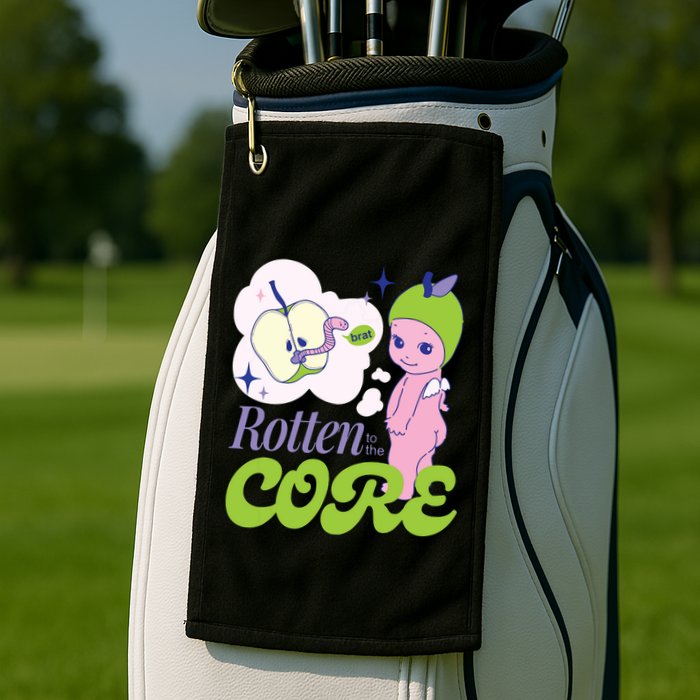 Brat Rotten To The Core Bad Apple Funny Retro Golf Towel