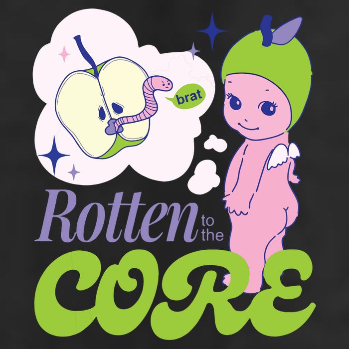 Brat Rotten To The Core Bad Apple Funny Retro Golf Towel