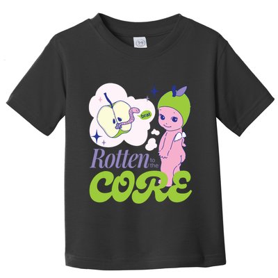 Brat Rotten To The Core Bad Apple Funny Retro Toddler T-Shirt