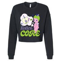 Brat Rotten To The Core Bad Apple Funny Retro Cropped Pullover Crew