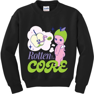 Brat Rotten To The Core Bad Apple Funny Retro Kids Sweatshirt