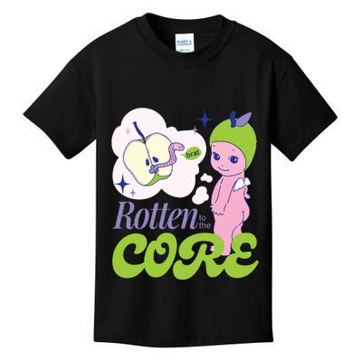 Brat Rotten To The Core Bad Apple Funny Retro Kids T-Shirt