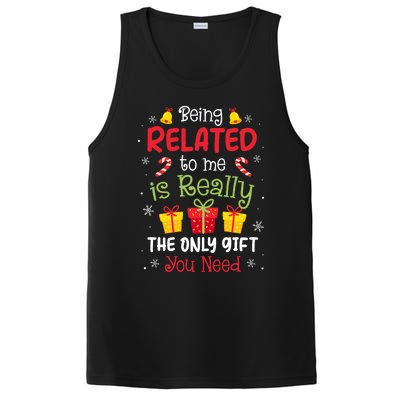 Being Related To Me Funny Christmas Family Xmas Pajamas PosiCharge Competitor Tank