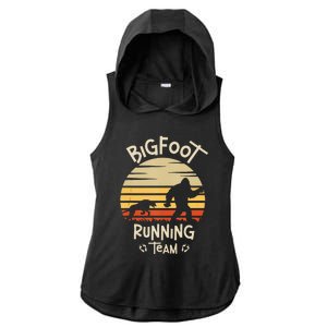 Bigfoot Running Team Yeti Sasquatch Ladies PosiCharge Tri-Blend Wicking Draft Hoodie Tank