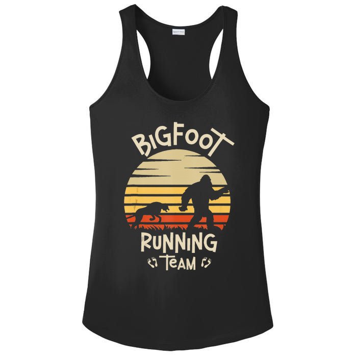 Bigfoot Running Team Yeti Sasquatch Ladies PosiCharge Competitor Racerback Tank