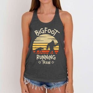 Bigfoot Running Team Yeti Sasquatch Women's Knotted Racerback Tank