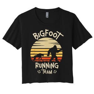 Bigfoot Running Team Yeti Sasquatch Women's Crop Top Tee