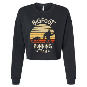 Bigfoot Running Team Yeti Sasquatch Cropped Pullover Crew