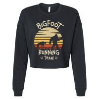 Bigfoot Running Team Yeti Sasquatch Cropped Pullover Crew