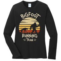 Bigfoot Running Team Yeti Sasquatch Ladies Long Sleeve Shirt