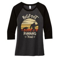 Bigfoot Running Team Yeti Sasquatch Women's Tri-Blend 3/4-Sleeve Raglan Shirt