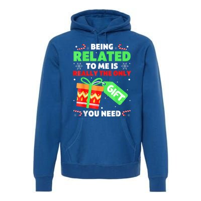 Being Related To Me Funny Christmas Pajama Cool Gift Premium Hoodie