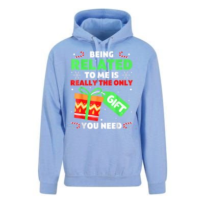 Being Related To Me Funny Christmas Pajama Cool Gift Unisex Surf Hoodie