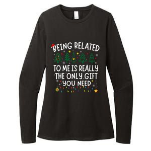 Being Related To Me Funny Christmas Family Womens CVC Long Sleeve Shirt