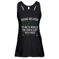 Being Related To Me Funny Christmas Family Ladies Essential Flowy Tank