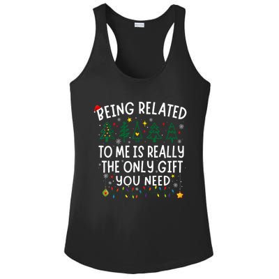 Being Related To Me Funny Christmas Family Ladies PosiCharge Competitor Racerback Tank