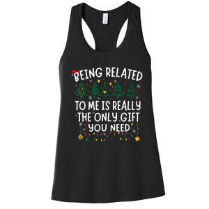 Being Related To Me Funny Christmas Family Women's Racerback Tank