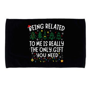 Being Related To Me Funny Christmas Family Microfiber Hand Towel