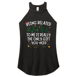 Being Related To Me Funny Christmas Family Women's Perfect Tri Rocker Tank