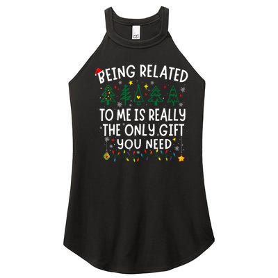 Being Related To Me Funny Christmas Family Women's Perfect Tri Rocker Tank