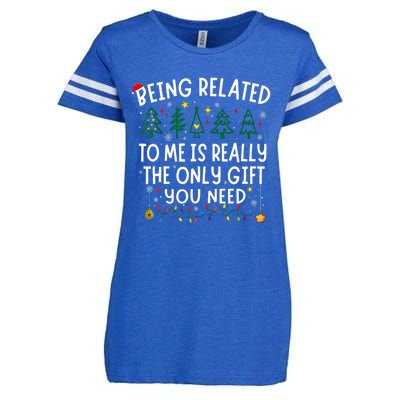 Being Related To Me Funny Christmas Family Enza Ladies Jersey Football T-Shirt