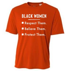 Black Respect Them Believe Them Protect Them Funny Gift Cooling Performance Crew T-Shirt