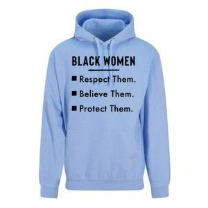 Black Respect Them Believe Them Protect Them Funny Gift Unisex Surf Hoodie